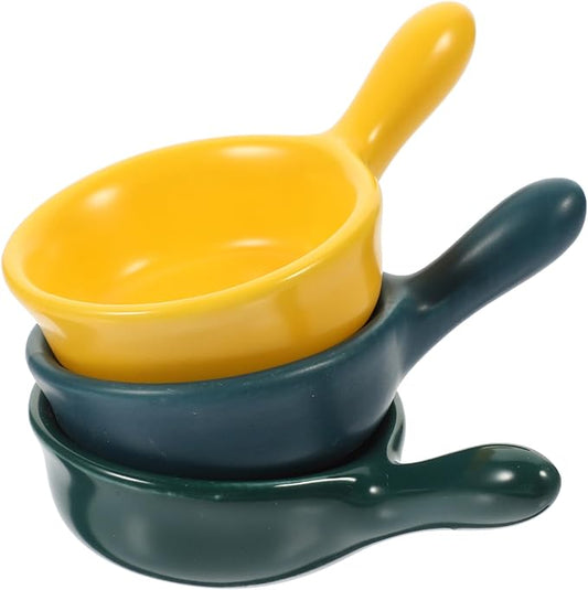 3pcs Ceramic Sauce Dishes Seasoning Plates for Dipping Appetizers Sauces for Parties Bbqs and Home Use Safe Kitchenware