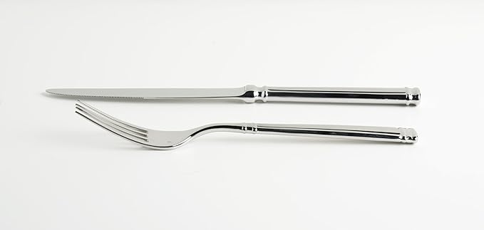 Fortessa Doria 18/10 Stainless Steel Flatware Solid Handle Table Knife, Set of 12