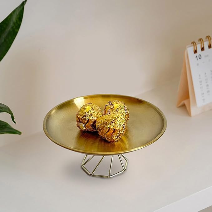Stainless Steel Platter for Table Centerpieces Elegant Decorative Dessert Plate Practical High-Footed Food Serving Tray Birthday Party Serveware