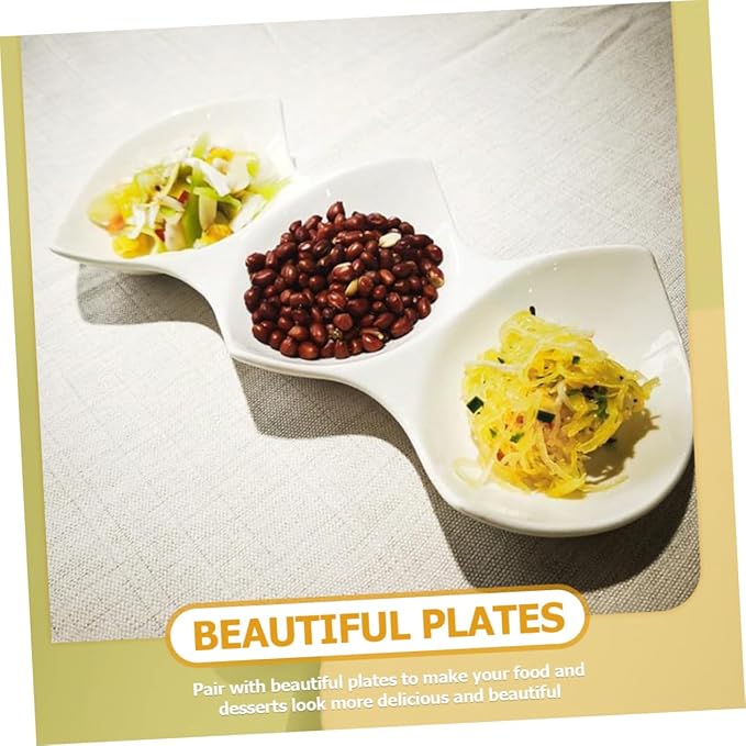 Appetizer Plate Set Three-grid Sauce Dish Perfect for Restaurant Home Hotel Bar