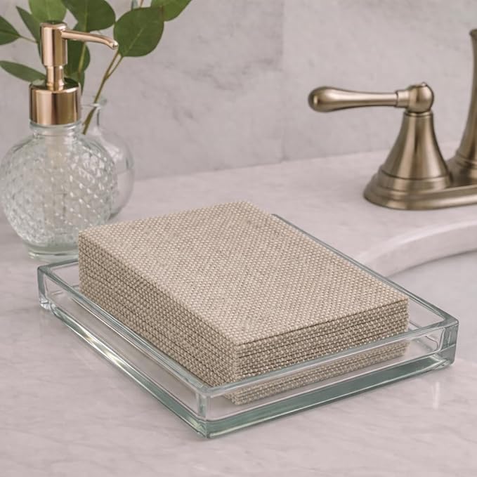 Made in Italy Linen-Feel Disposable Guest Towels - Premium Airlaid Cloth-Like Bathroom Napkins, Soft & Absorbent Luxury Hand Towels, Elegant Dinner Napkins for Parties