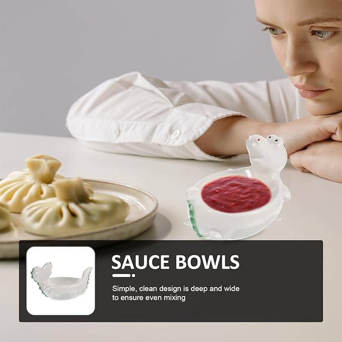 Dinosaur Sauce Bowl Ceramic Plate Serving Bowl for Family Hotel Restaurant Decorative Kitchen Supply