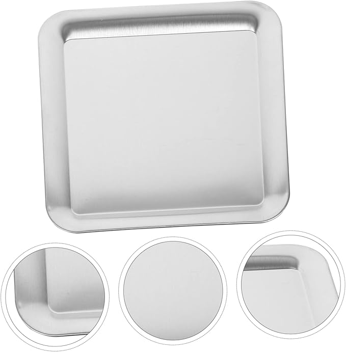IMIKEYA Dessert Tray Smooth Edges Stainless Steel Serving Tray Elegant Fruit Storage Plate for Picnic