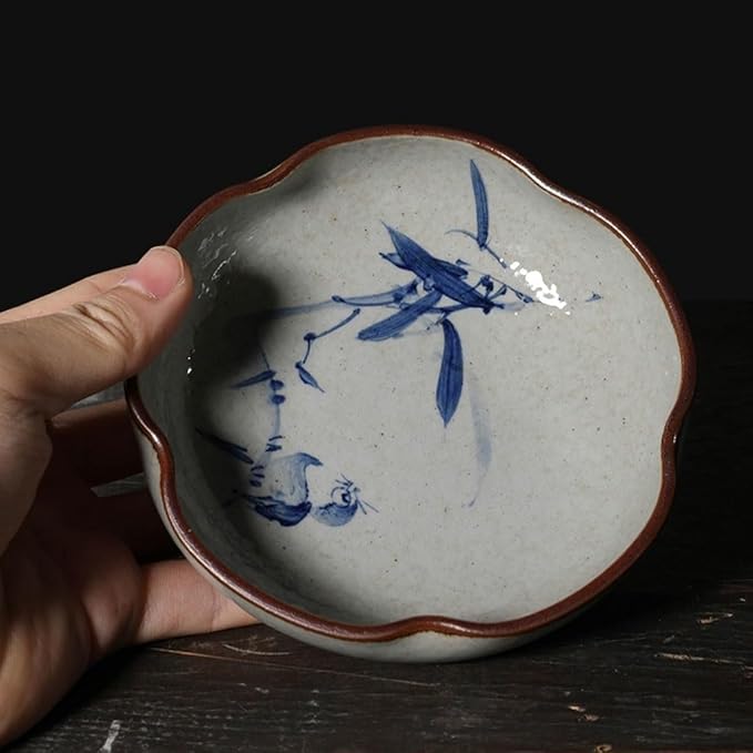 Snack Plate Hand Drawn Dipping Dishes Japanese Style Ceramic Seasoning Plate Vinegar Kitchen Dipping Bowl Appetizer Sushi Serving Plate Snack Tray (Color : E)