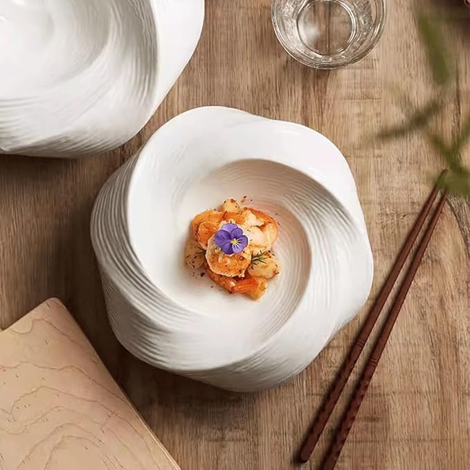 SONGCHAO Party Supplies Ceramic Dinner Plate Home Salad Plate Deep Plate Hotel Restaurant Western Food Plate Appetizer Plate Cold Dish Plate Party Plates (Color : 23cm)