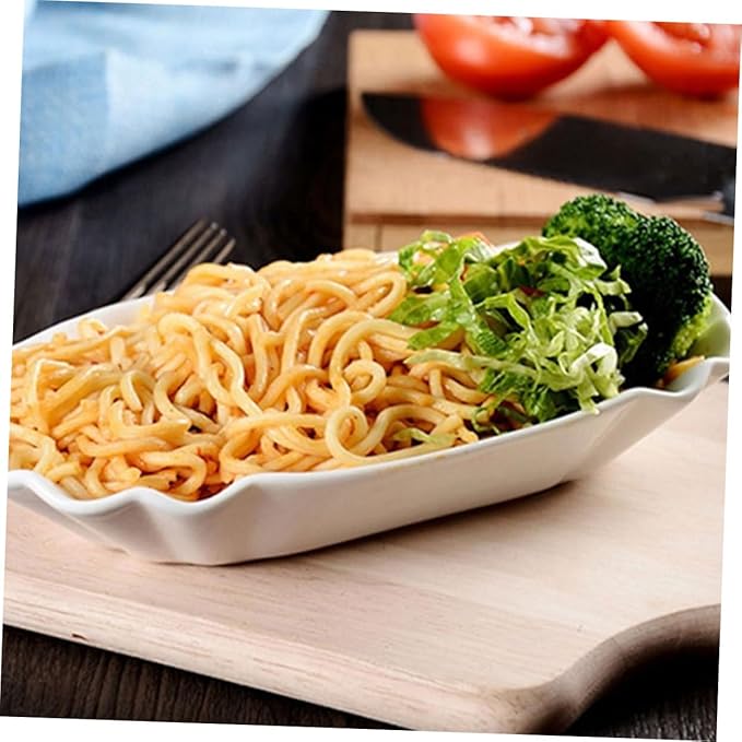 2pcs Ceramic Snack Plates Unique French Fries Serving Dish for Home Decor Creative Decorative Bowls for Appetizers Desserts and Snacks
