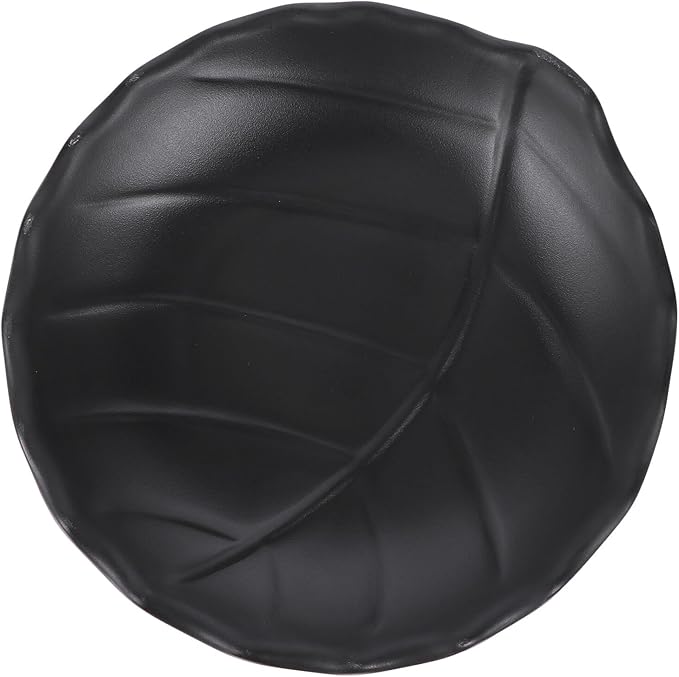 KESYOO Decorative Leaf Pattern Appetizer Plate Black, Ceramic Salad and Dessert Dish, Household Tableware for Side Dishes and Fruits, Kitchen Supply for Entertaining