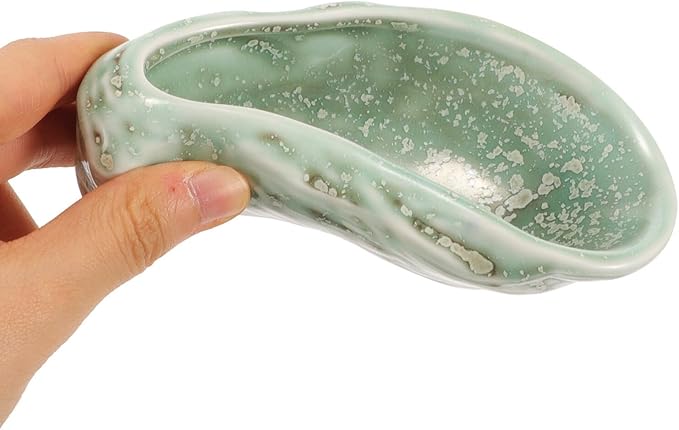 STOBAZA Shell Bowl Ceramic Seashell Shaped Dish Candy Nautical Clam Shell Bowl Appetizer Plate Dessert Plate Food Serving Tray Nuts Fruits Jewelry Tray B