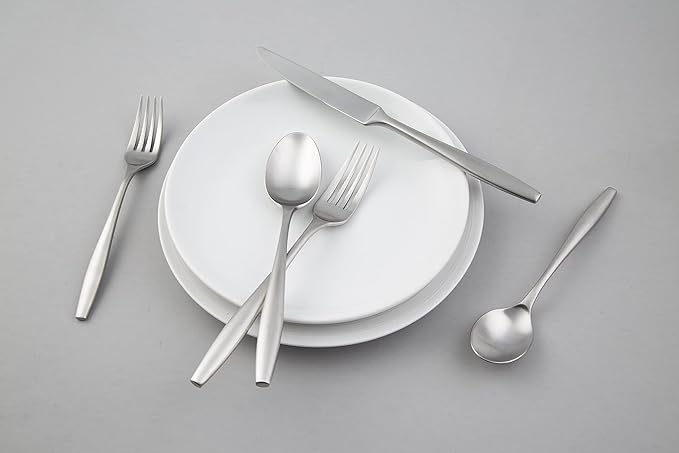 Cambridge Silversmiths Katerina Satin 20-Piece Flatware Set, Service for 4,Silver