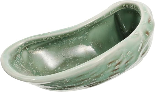 PRETYZOOM Oyster Shell Sushi Trays Ceramic Food Serving Plate Decorative Dinner Plates