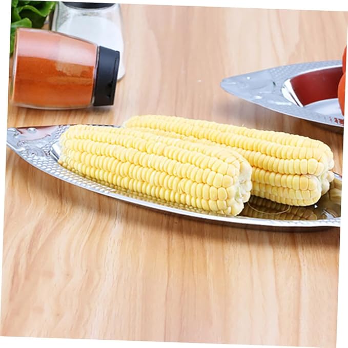 Amosfun 2pcs Magnetic Stainless Steel Fish Plates Steaming Feature Silver Serving Tray for Fish Cooking for Home Kitchen and Restaurant Use