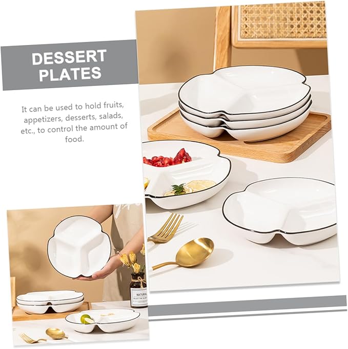 Ceramic Portion Control Plate Divided Dinner Plate for Diet Management for Serving Fruits Salads and Appetizers Heat Resistant Easy to Clean Design