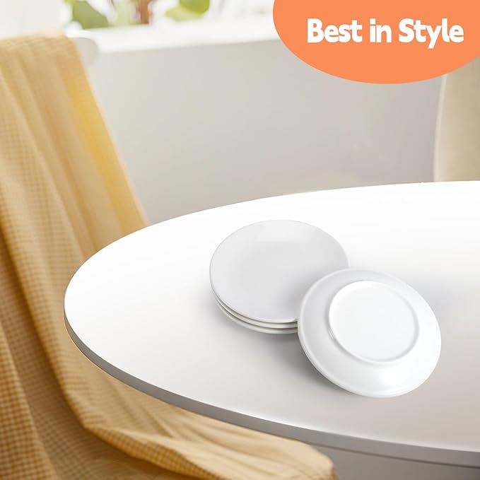 Jeffbaubl 16 Pcs Porcelain Dessert Plates, 6 inch Small Ceramic Salad Plate, Round White Appetizer Plates, Small White Plate for Appetizers, Cake, Snacks, Microwave Oven and Dishwasher Safe