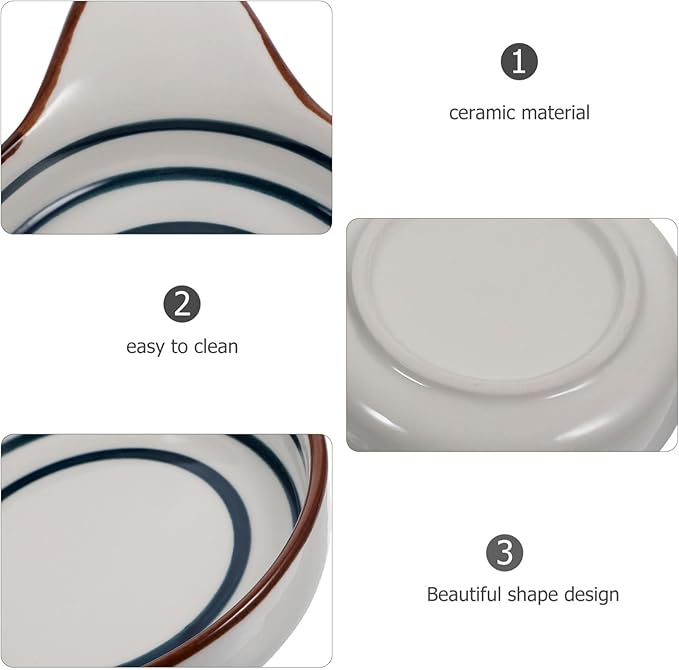 Ceramic Dipping Sauce Dish Handle Reusable Appetizer Plate for Snacks Condiments Desserts for Family Gatherings Picnics Outdoor Bbqs