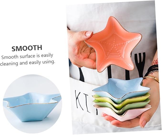 Zerodeko 3pcs Ceramic Seasoning Dishes for Appetizers Kitchen Spice Storage Non- Plates for Home Parties Bbq and Outdoor Use Color Random