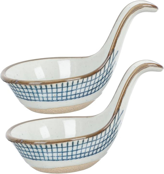 Cabilock 2pcs Ceramic Seasoning Plate Caviar Spoon Appetizer Dish Ceramic Tableware
