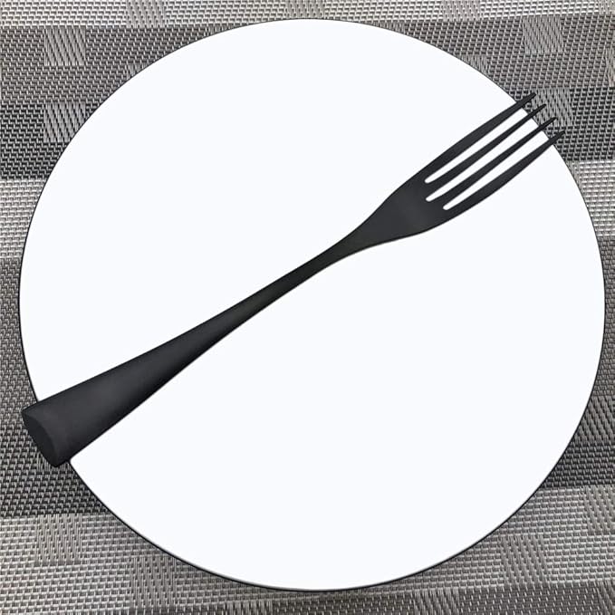 Matte Finish Polishing Black 18/10 Stainless Steel, Single Serving Flatware Silverware cutlery utensils Set,set of 6 Dessert Spoon