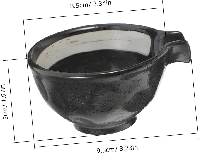 Porcelain Dipping Dish with Spout Heat Resistant Sauce Bowl for Soy Vinegar and Condiments Compact Mini Appetizer Plate for Kitchen and Outdoor Dining