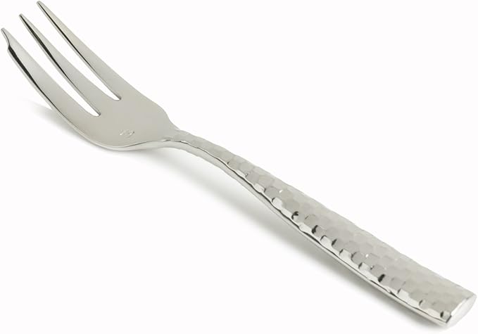 Fortessa Lucca Faceted 18/10 Stainless Steel Flatware Appetizer/Cake Fork, Set of 12