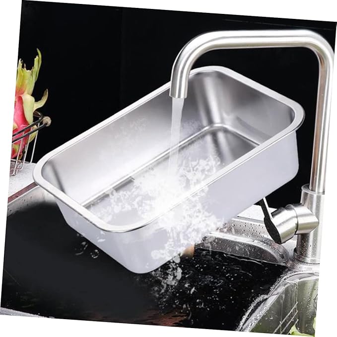 1Pc Stainless Steel Food Storage Tray Serving Plate for Vegetables Kitchen Utensil for Home Use Easy to Clean Dinnerware Suitable for Open Flames Induction