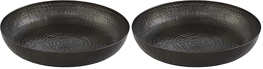 American Metalcraft ASEAB14 Hammered Aluminum Seafood Tray, Single Wall, Black, 128-Ounce (Pack of 2)