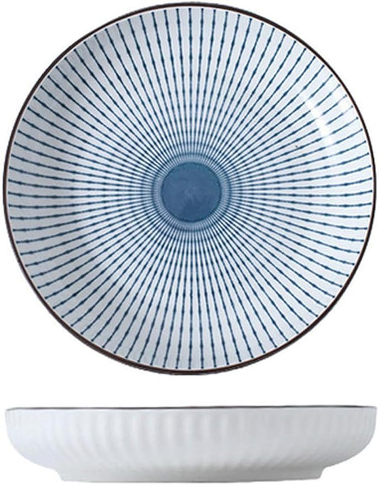 7-Inch Japanese vertical deep plate, simple ceramic tableware for home use - 2 pieces of Chun