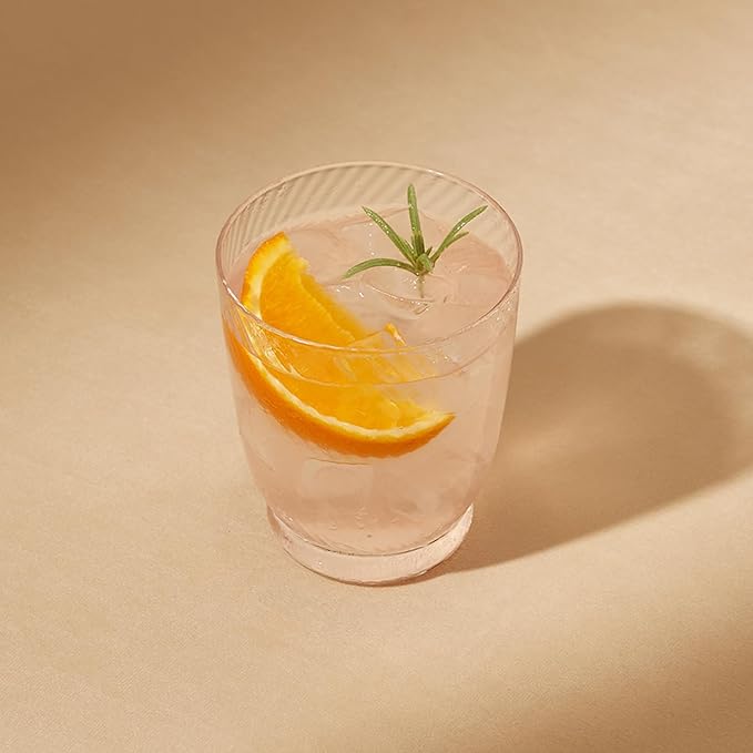 mopio Mellow Fluted Drinking Glasses Set of 4, 11.5 oz, Dishwasher Safe, Trendy Barware for Parties, Wedding & Home, Fun Aesthetic Drinkware Gift in Eco-Friendly Packaging, Soda-Lime Glass (Clear)