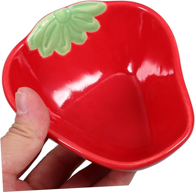 OUNONA Strawberry Vinegar Sauce Dish Ceramic Mustard Plate Small Ceramic Plate for Condiments