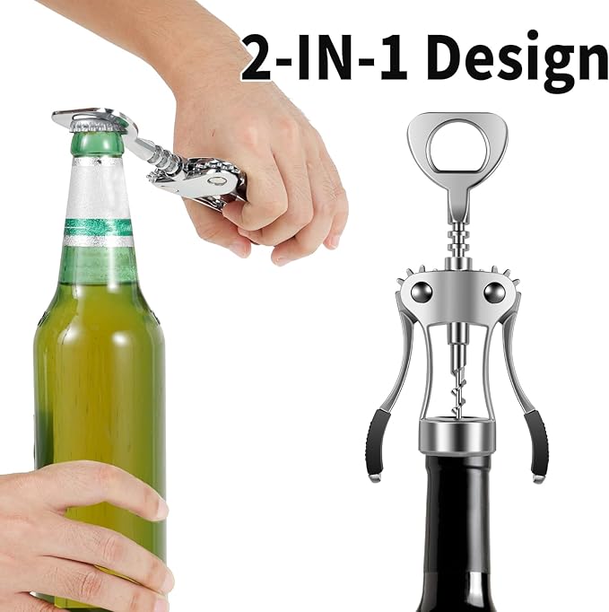 10PCS Wine Bottle Opener Stainless Steel Beer Bottle Opener Corkscrew Wine Opener Wine Corkscrew Manual Wing Corkscrew Elegant Wine Opener Tool