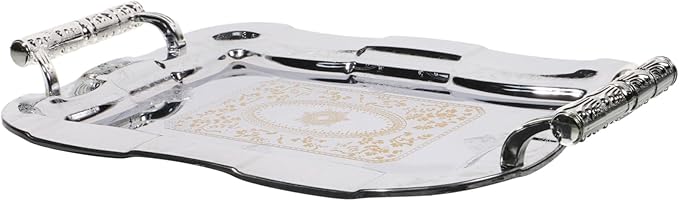 Unomor Elegant Stainless Steel Serving Tray Capacity Fruit Plate Versatile Desktop Fruit Tray Ktv Restaurant Dessert Serving Dish