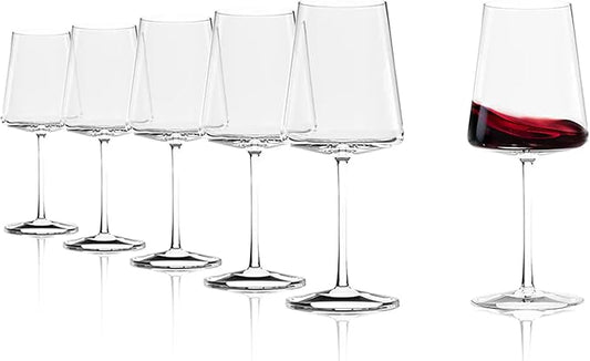Stölzle Lausitz Bordeaux Glasses Power Set of 6, 22 oz – Premium Wine Glasses Ideal for Bordeaux – Modern Crystal Bordeaux Goblets for Maximum Flavor – Dishwasher- & Shock-Resistant