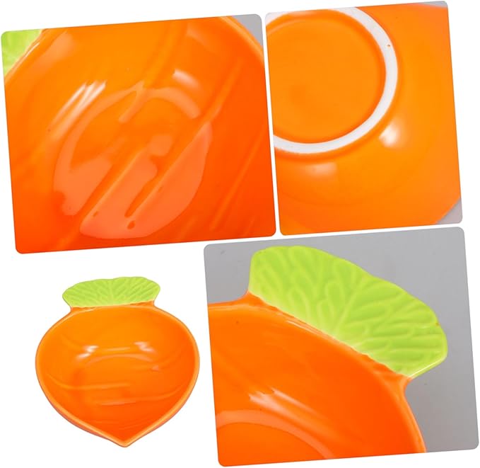 Carrot Shaped Ceramic Sauce Dish for Dipping Sauce Unique Appetizer Plate for Sushi and Condiments Versatile Dish for Parties and Home Use