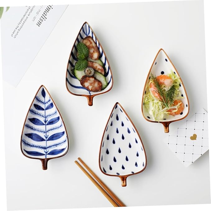 Alipis 3pcs Ceramic Sauce Dish Random Style Appetizer Plates for Dipping Sauces Condiments Seasoning Cute and Functional Kitchen Accessory