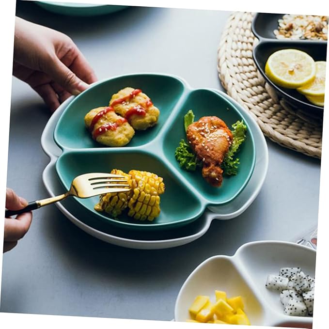 Multifunctional Ceramic Divided Serving Plate Fruit Chips Platter Appetizer Storage Tray Safe Easy to Clean