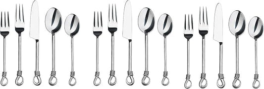 Silverware Twist Collection Polished Stainless Steel Flatware Set (Set of 3)