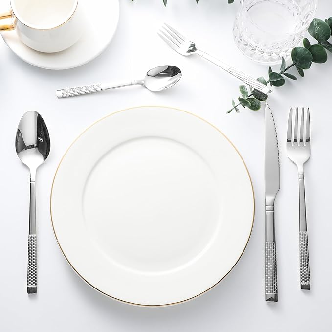 40-Piece Stainless Steel Silverware Set,Flatware Set Service for 8 Includes Forks Spoons Knives Kitchen Cutlery Utensil Set for Home Restaurant Hotel