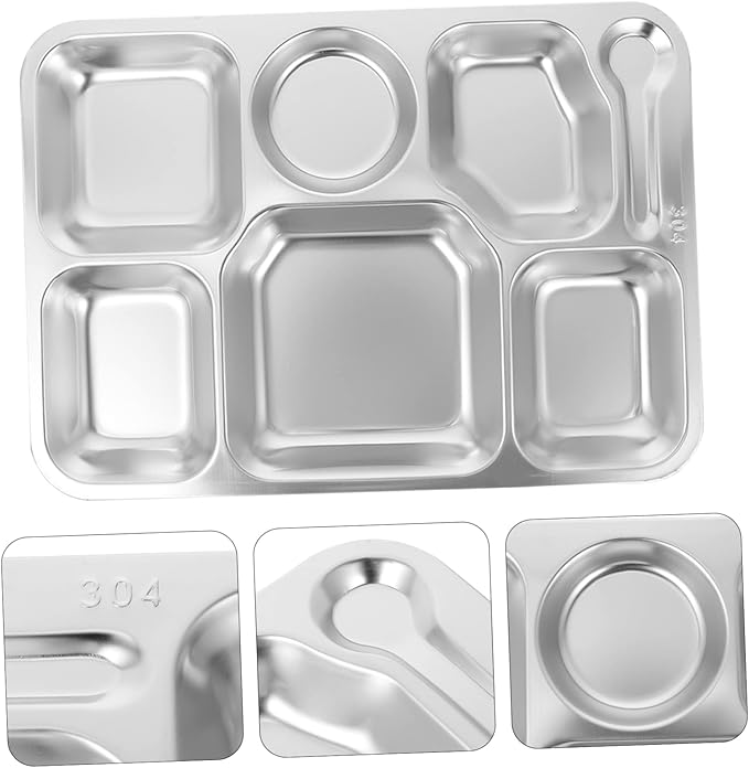 Happyyami Compartmented Dinner Plate Food Serving Trays Charcuterie Eating Dishes Kitchenware