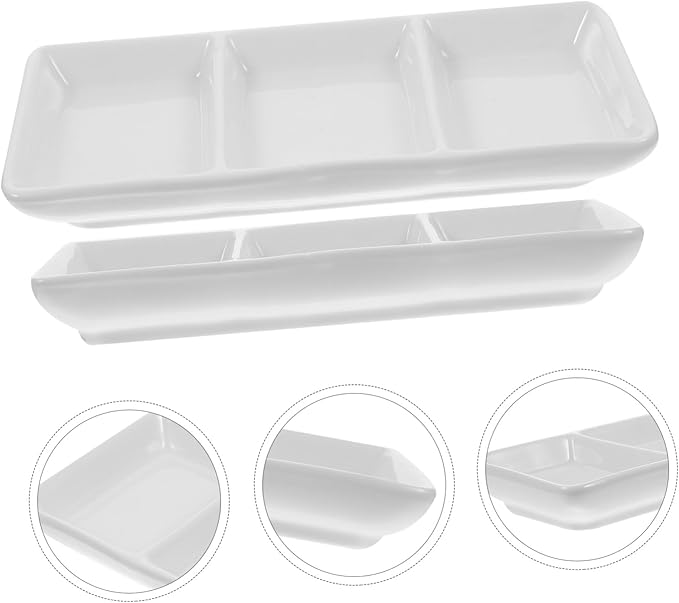 Cabilock 2pcs Ceramic Snack Dishes Versatile Appetizer Plates for Dipping Sauces Fruits and Condiments for Home and Restaurant Use