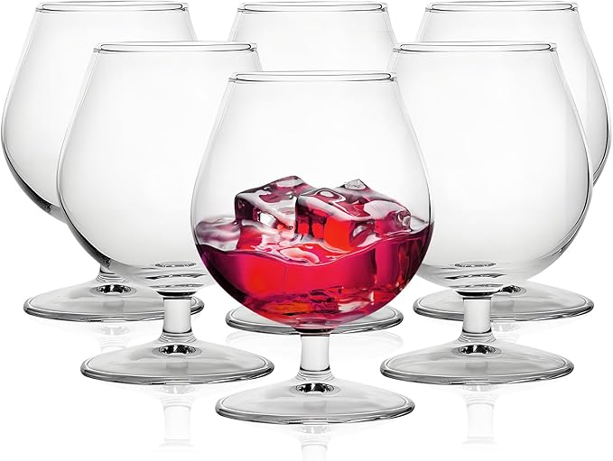 Whiskey Glasses Set of 6, Bourbon Glass, Old Fashioned Glasses, 11.5 Oz Short Stem Wine Glass for Spirits, Vodka, Scotch,Cognac, Brandy, Cocktails (Set of 6)