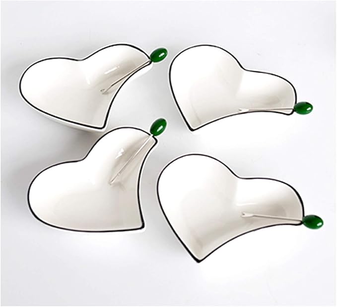 Dipping Bowls Ceramic Appetizer Plate, Snack Plate, Tableware, Seasoning Plate, Dipping Sauce Plate, Fruit Plate with Bracket Platter Sauce Dish (A)