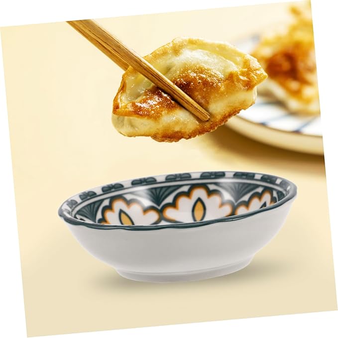 PRETYZOOM Elegant Ceramic Soy Sauce Plate Versatile Condiment Bowl Sushi Dipping Side Dish Serving Appetizer Plate