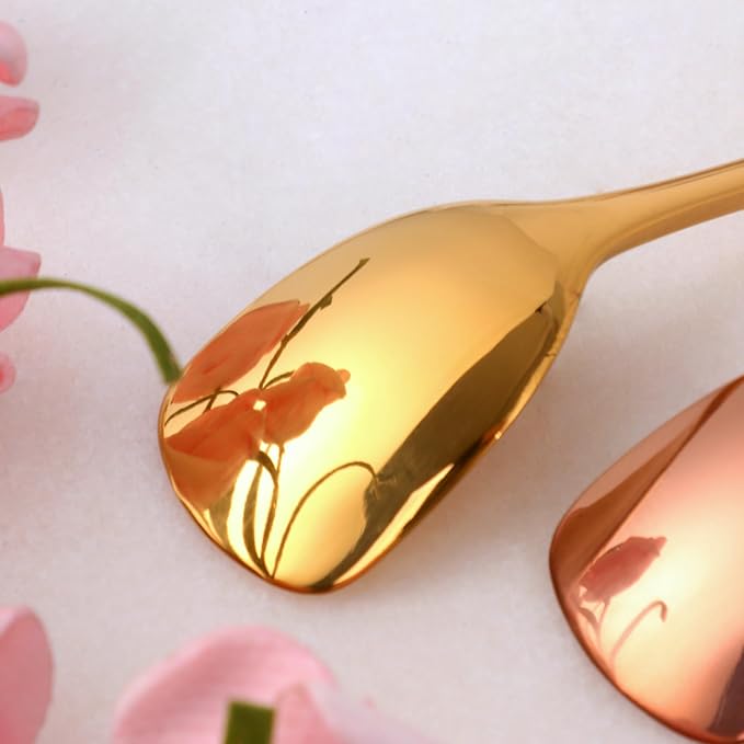 Buyer Star 5.63 Inch Ice Cream Spoon, Stainless Steel Shovel Spoon for 6, Mirror-Polished and Dishwasher-Safe, Suitable for Ice Cream and Dessert, Silver