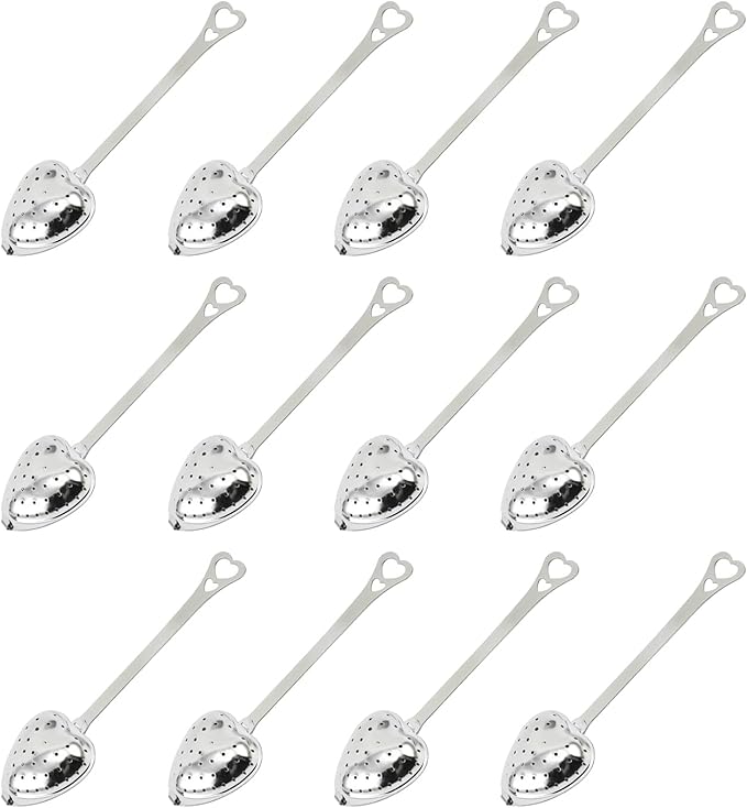 304 Stainless Steel Tea Strainer, Tea Set Accessories, Tea Filter, Seasoning Ball, Full Hole Tea Strainer, 12 piece for sale