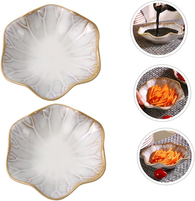 2pcs Dipping Sauce Dish Multi-purpose Appetizer Plates for Home Use for Soy Sauce Vinegar and Snacks Lightweight and Easy to Clean