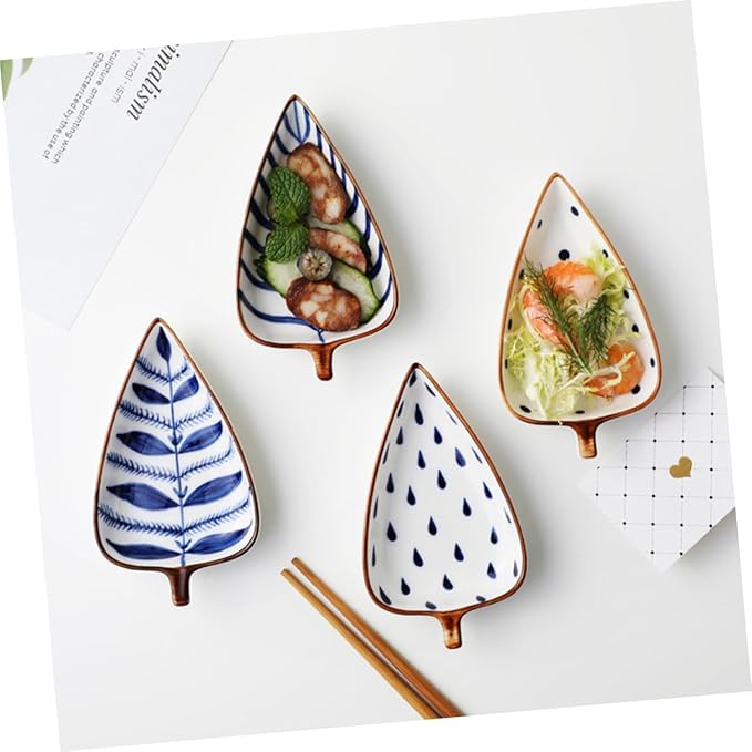 Zerodeko 3pcs Ceramic Seasoning Dish Sauce Dipping Dishes Material for Home Store Restaurant Random Style