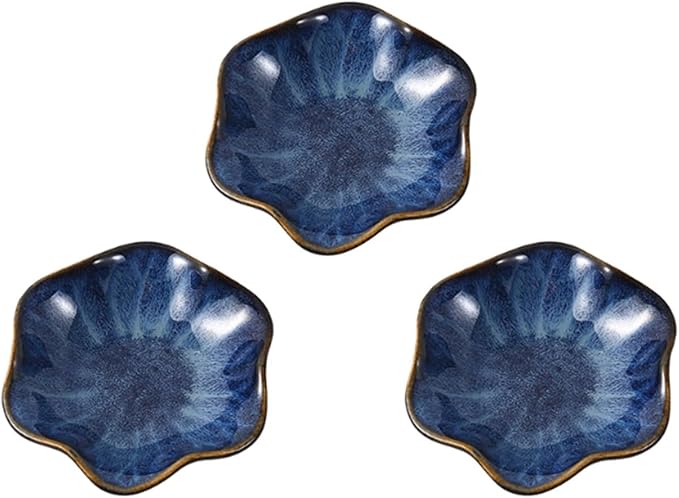 Ceramic cutlery salad bowl Ceramic Lotus Leaf Plate Bone Plate, Ceramic Sauce Dish Plates for Snack Sushi Ketchup Condiments Appetizer Dessert. small bowl (Color : B)