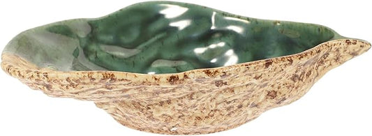 UPKOCH Oyster Shell Ceramic Serving Plate Irregular Design Multi-functional Dish for Snacks Desserts Fruits for Breakfast Afternoon Tea Easy to Clean for Home Restaurants