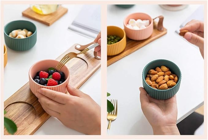 Dinner Plates/Appetizer Plates Ceramic Frosted Glazed Snack Tray Snack Fruit Candy Tray and Tray Snack Seasoning Tray Division Plate