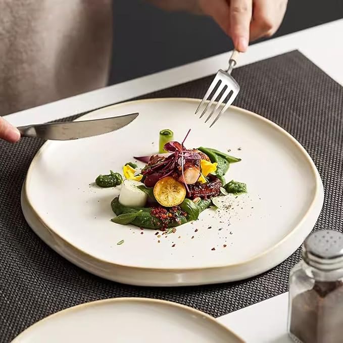 SONGCHAO Party Supplies Creative Steak Plate Western Food Plate Home Flat Plate Salad Plate Restaurant Appetizer Plate Ceramic Tableware Party Plates (Color : 15cm)