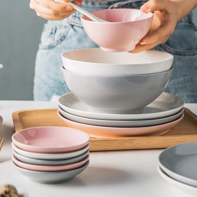 Fine Dinnerware Sets Dinner plate Ceramics Dinner Sets 32 Pieces Bright Light Dinnerware Set